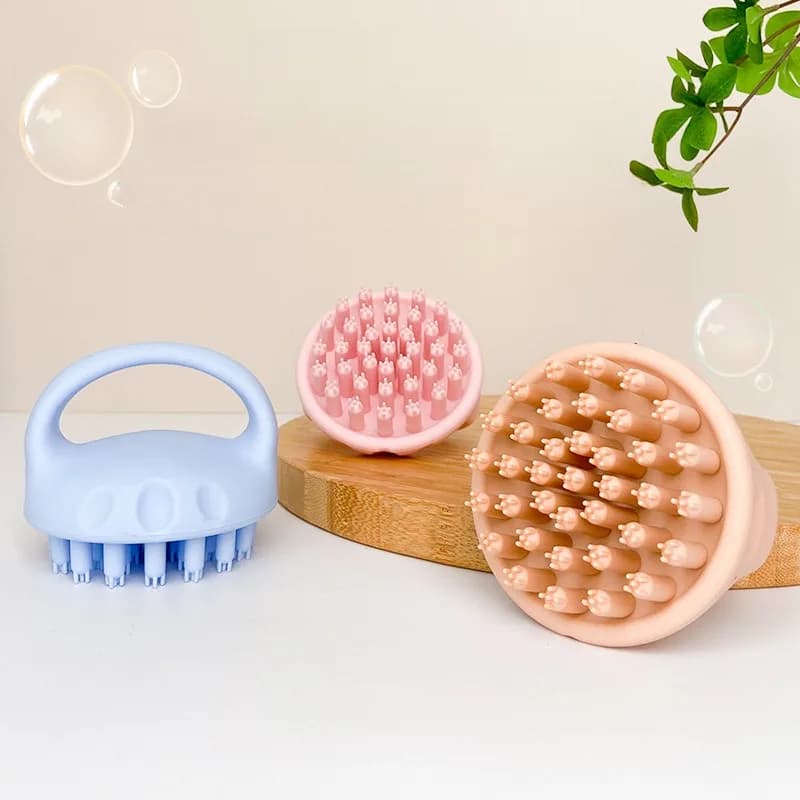 Spazzola per shampoo per massaggiatore per cuoio capelluto Spazzola per shampoo in silicone morbido Spazzola per lavaggio capelli Pettine per massaggio corpo Shampoo Spazzola per cuoio capelluto pulito Pettine per massaggio spa
