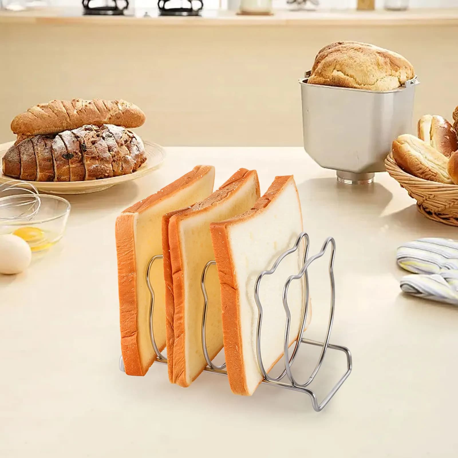 6 fette Porta pane tostato Porta fette Accessori per friggitrice ad aria Fetta Cottura Forniture da cucina per controsoffitto domestico Sala da pranzo Negozio