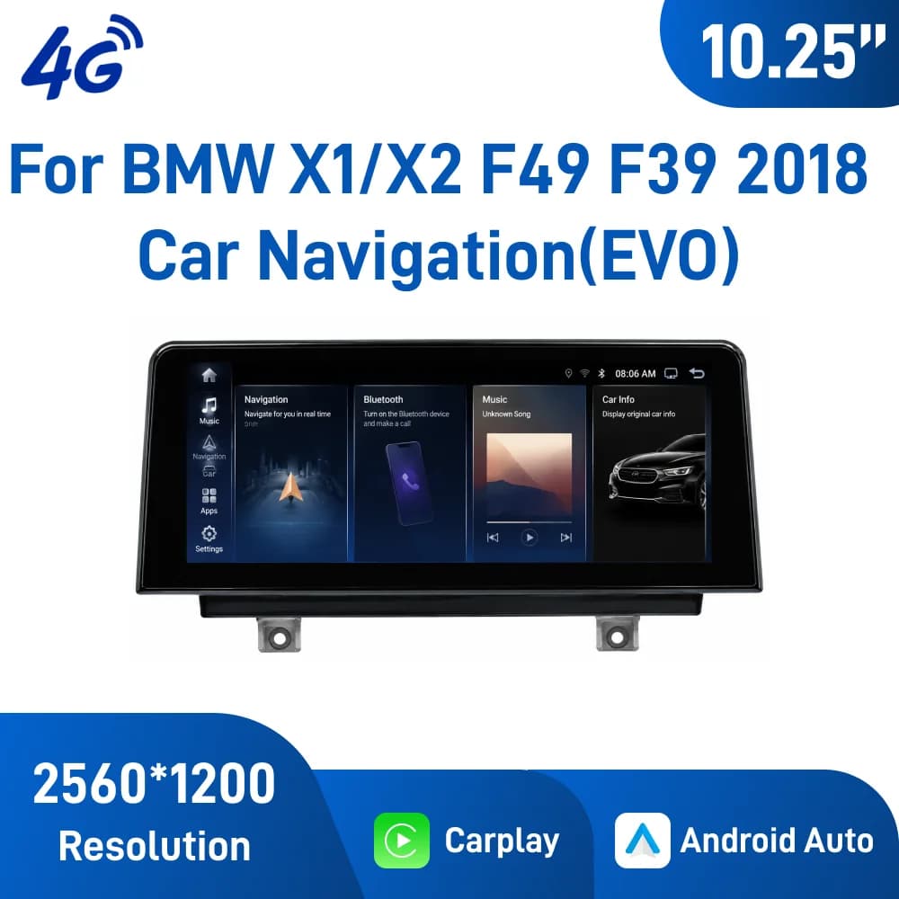 10.25" Android Car Navigation for BMW X1 X2 F49 F39 2018 EVO System Touch Screen GPS Bluetooth WiFi Apple CarPlay Android Auto