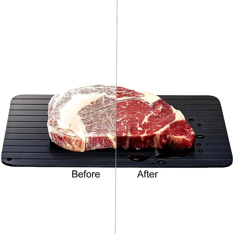 Quick debrining tray for frozen meat Sprinkler tray for natural heating Fast and safer cuts for frozen fish meat