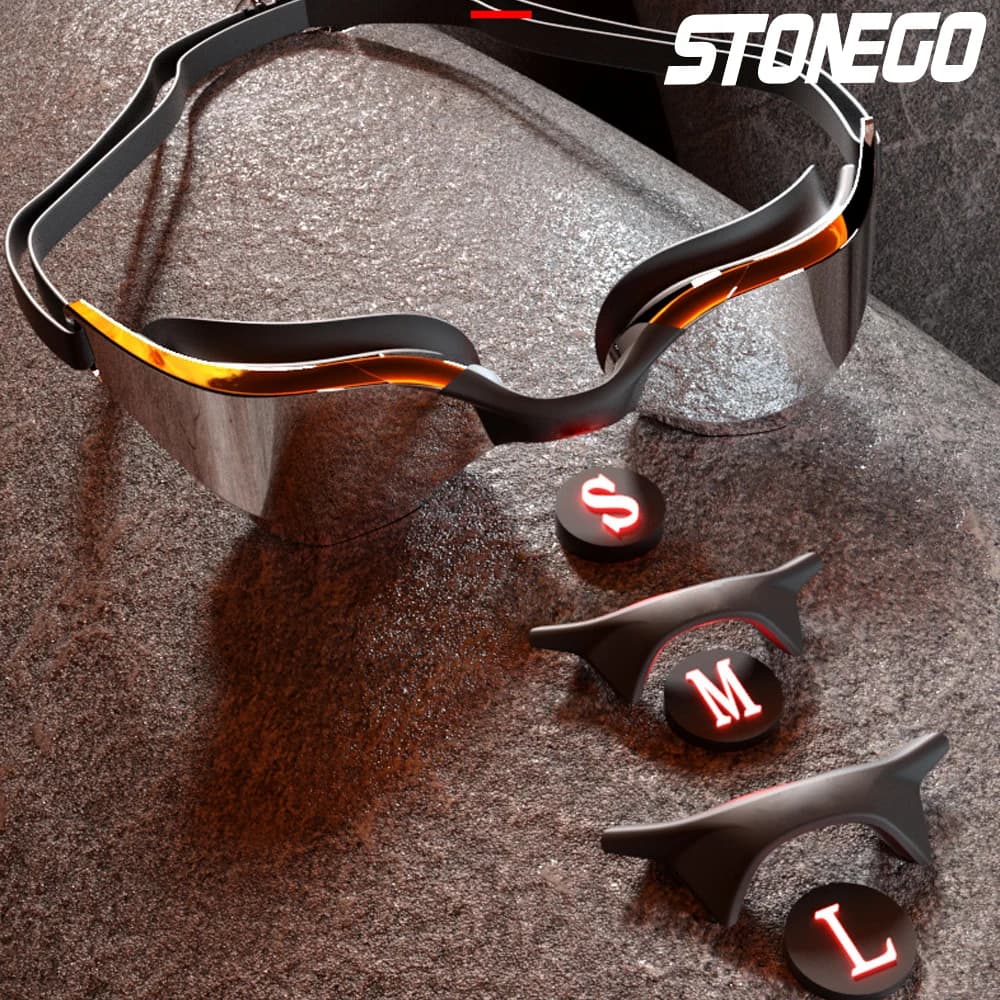 Professional anti-fog swimwear with HD wide angle lens, comfortable fit, adjustable nasal bridge, elegant design