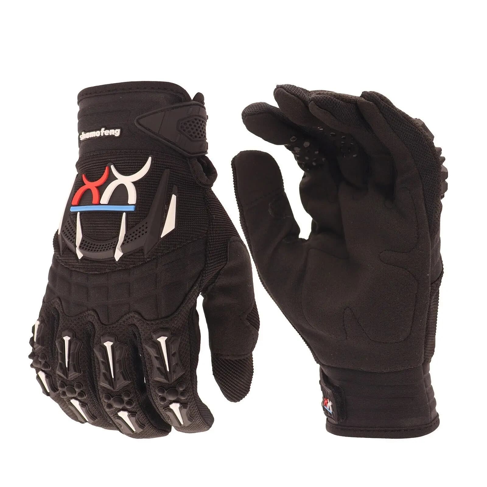 Guanti da moto neri blu Dito intero per uomo e donna Guanti da moto Guanti da ciclismo M-XL antivento e resistenti al sole