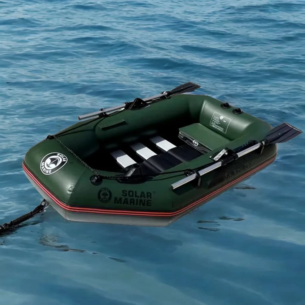 Barche a remi gonfiabili in PVC Solar Marine B175-1, canoa da kayak da pesca, gommone, pavimento in legno, 1 persona, 175 cm