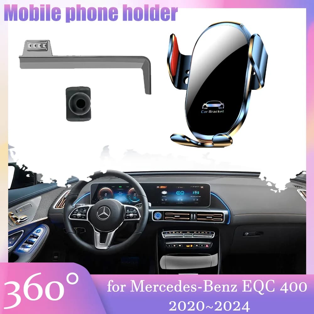 Supporto per cellulare per auto per Mercedes-Benz EQC 400 2020 ~ 2024 2021 2022 2023 GPS presa d'aria Clip per cellulare supporto adesivo vassoio accessori iPhone