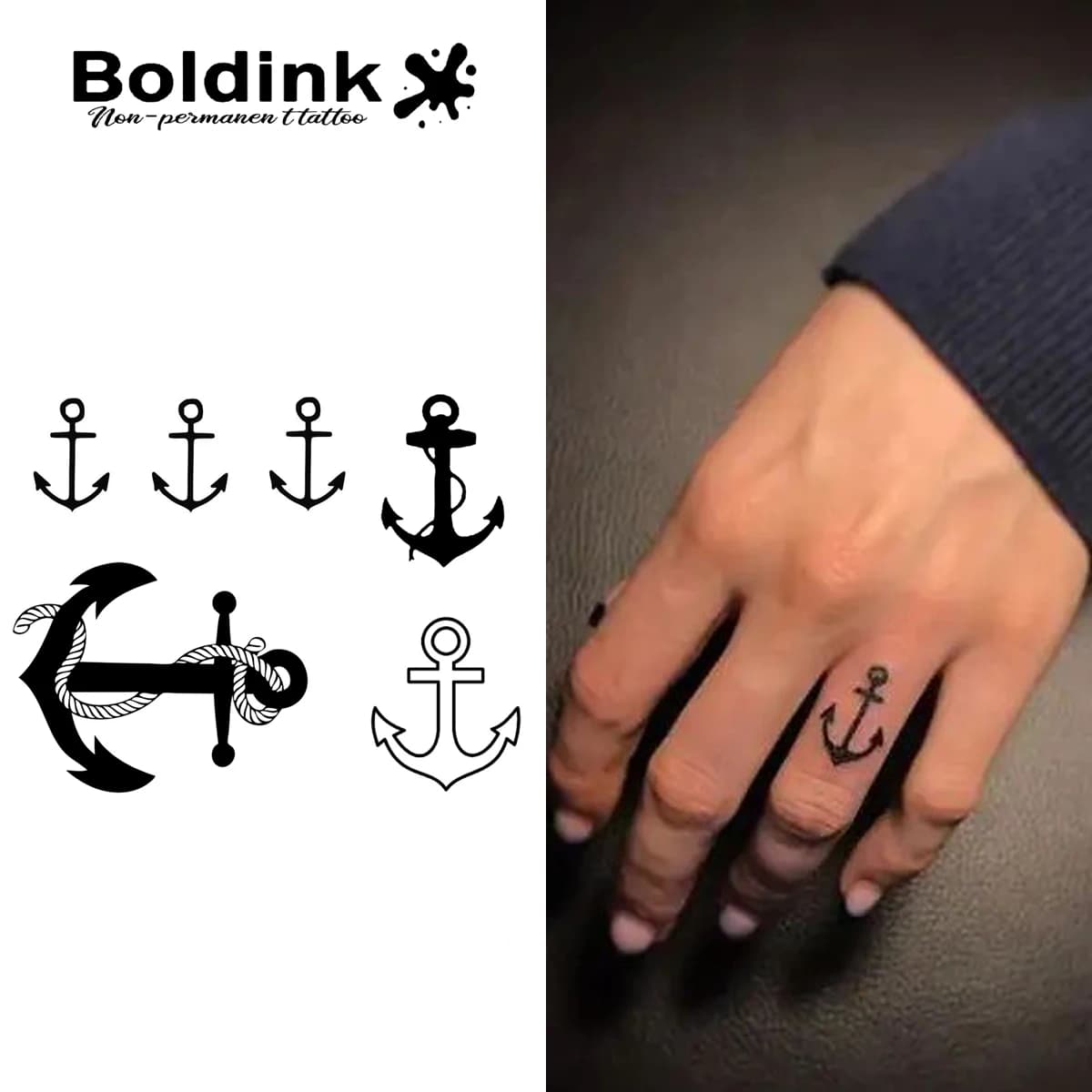 Tatuaggio temporaneo con ancoraggio per barca Boldink, dura fino a 15 giorni, adesivo semipermanente impermeabile magico della nuova tecnologia.
