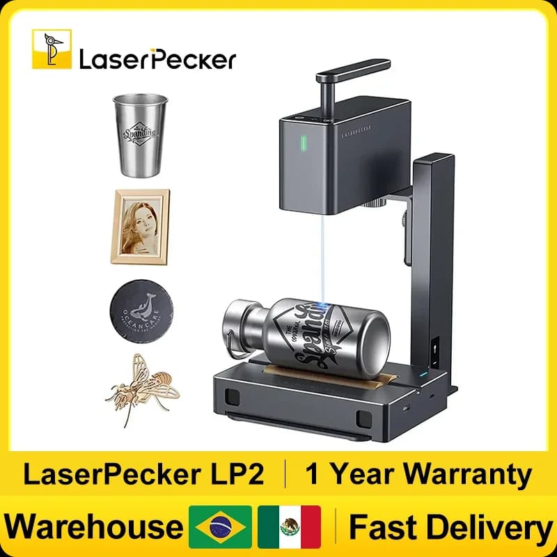 LASERPECKER Portable Laser Engraver Powerful Cutting Machine for Portable Laser Engraving with 5W Bluetooth CNC DIY SuperFast LP2