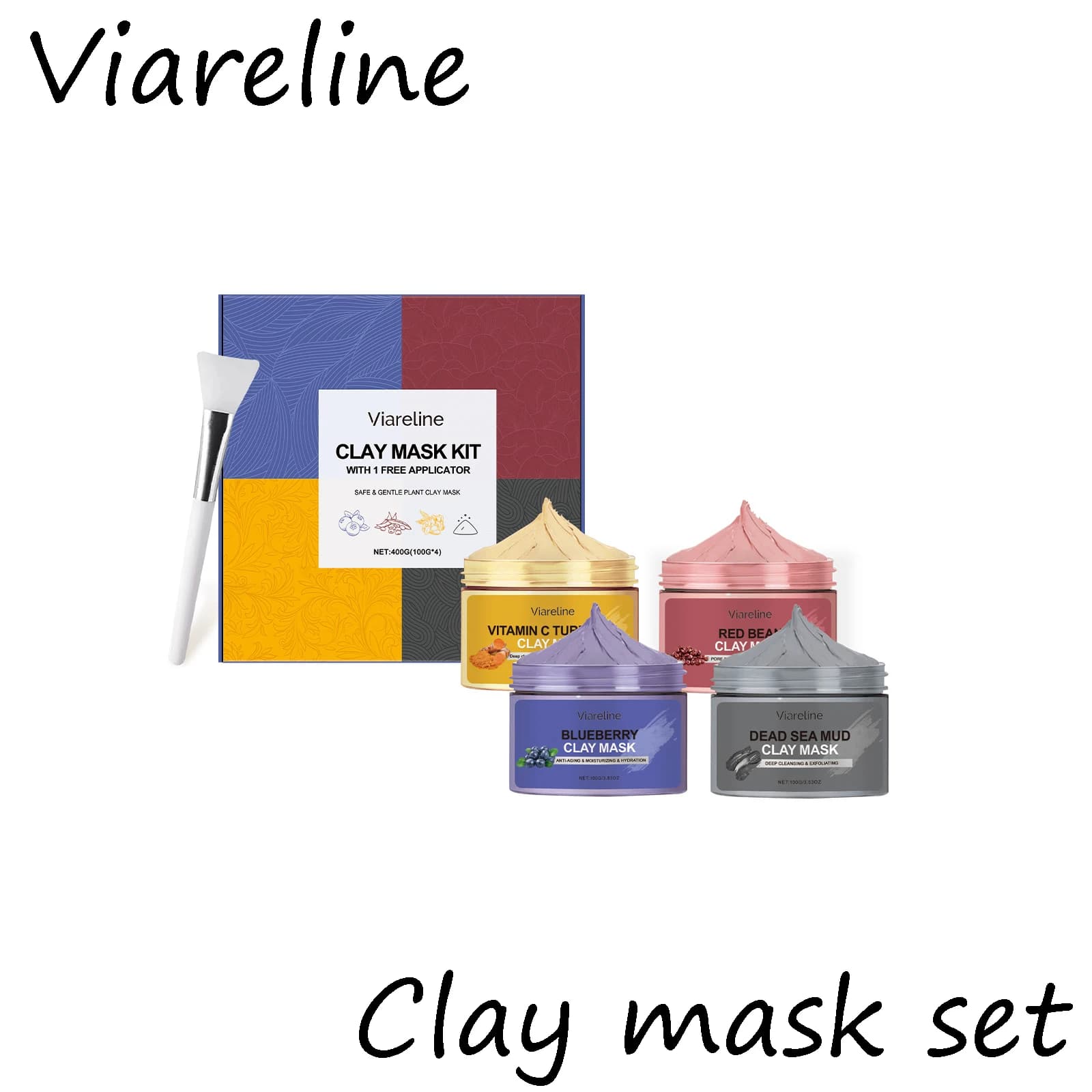 Viareline Maschera per la pulizia del viso in argilla Pulizia delicata dei pori Dirts Idratante Non grassa Migliora la morbidezza Ammorbidente Maschera per l'argilla per il viso