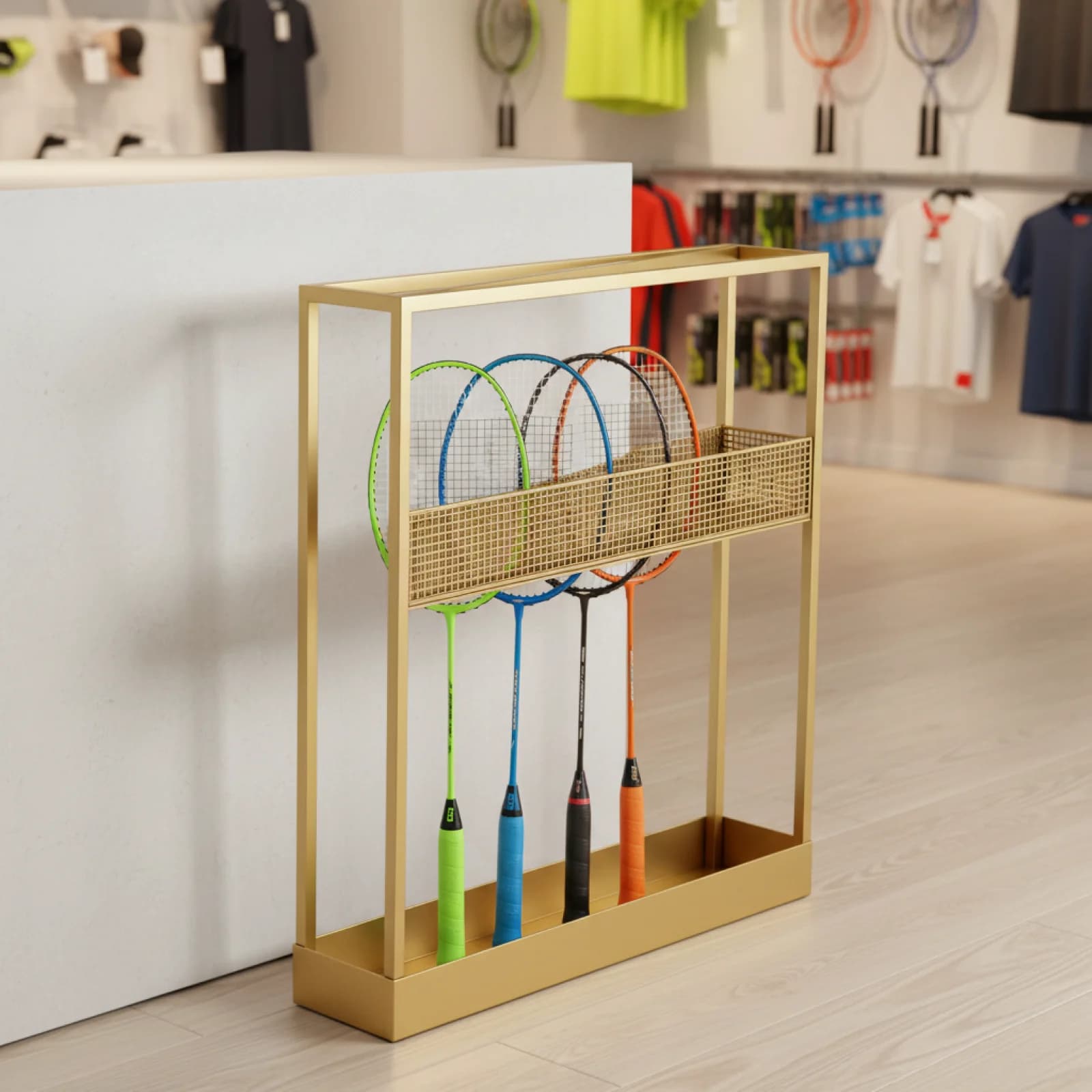 Espositore per Racchette da Tennis, Supporto Stabile per Racchette da Badminton, Robusto e Facile da Installare, Organizzatore per Racchette