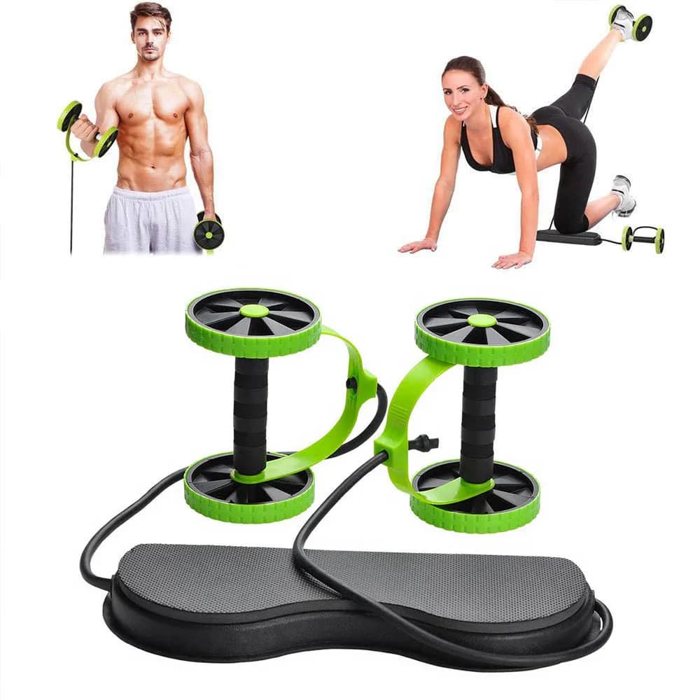 Abdominal Muscle Double Wheel Ab Roller Gym Exercise Equipment For Fitness Functions Resistance Elastics Device Slimming