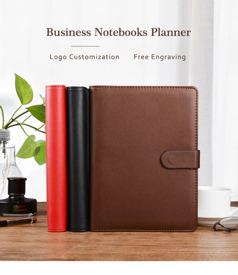 A5 6 raccoglitori ad anelli pianificatore in pelle marrone Organizer riviste diari copertina rigida nero rosso blocco note Notebook per la scuola