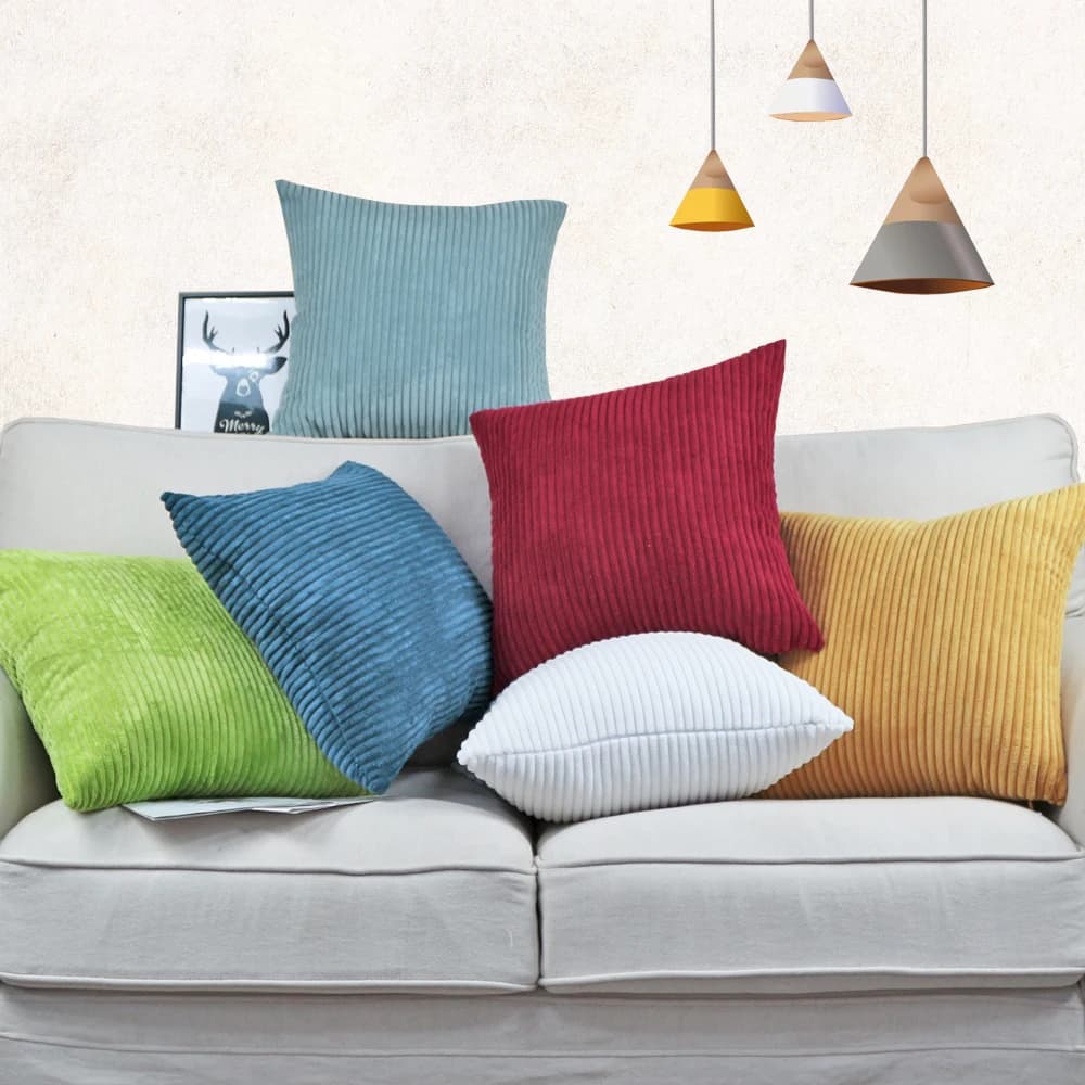 Fodera per cuscino in velluto a coste 35 * 35 cm 50 * 70 cm Federa per cuscino decorativa per la casa in tinta unita HT-NPCJC-Cl