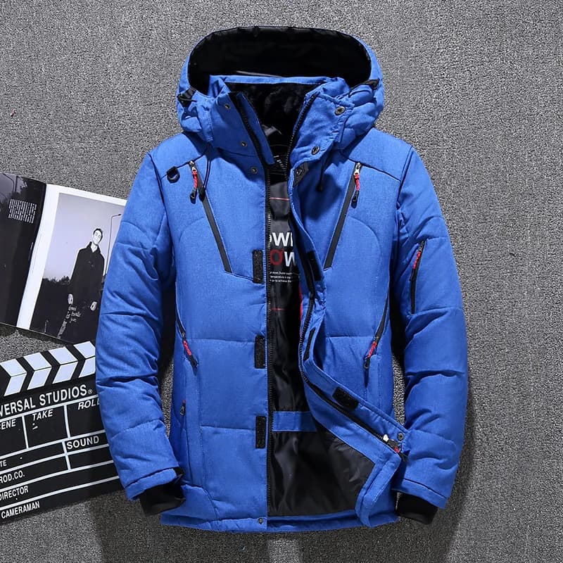 Men's down jacket in hot white duck jacket with duvet hood often men's coat casual high quality thermal winter parka for men