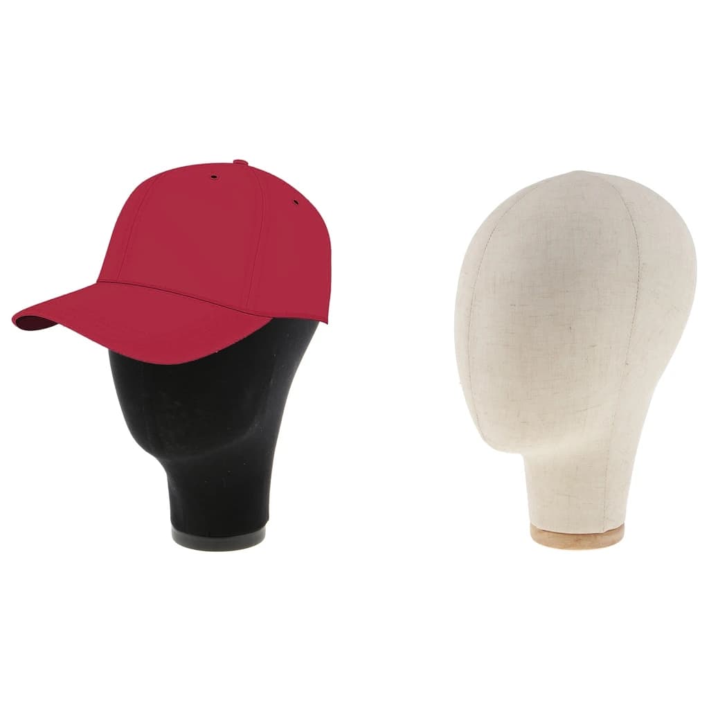 Canvas Block Head Mannequin Head Wig Making Hat Display Styling Head Mannequin Block Head with Mount Hole for Hair Wigs