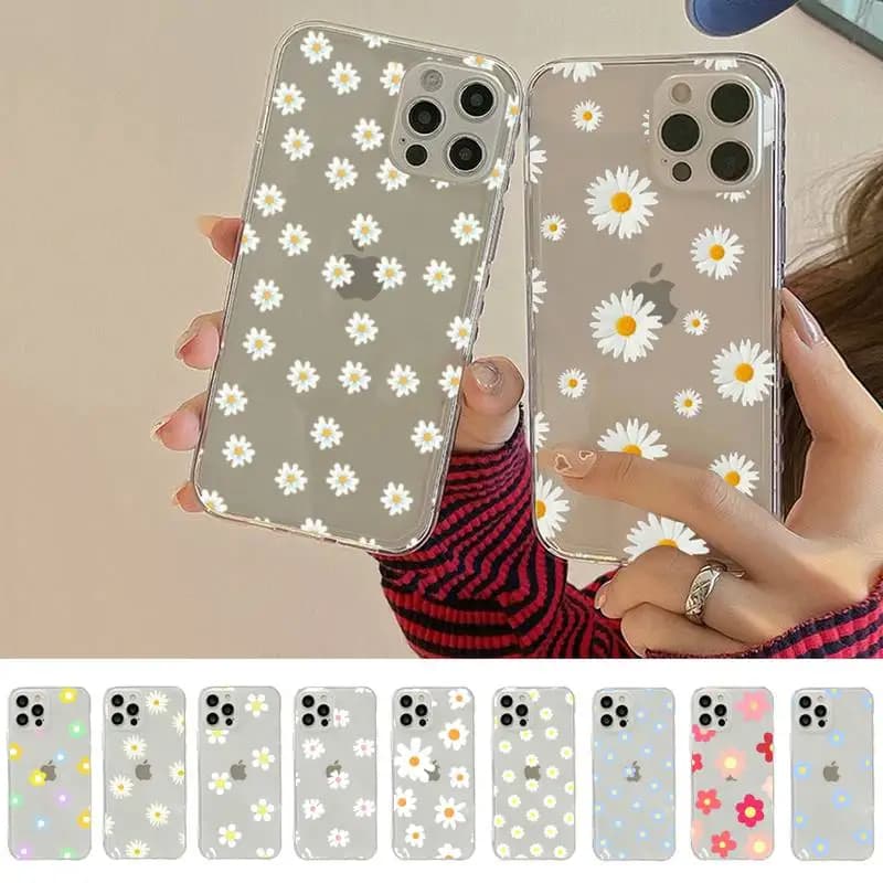Fiore estivo piccole margherite Cassa del telefono per iphone 13 11 12 pro XS MAX 8 7 6 6S Plus X 5S SE 2020 XR caso