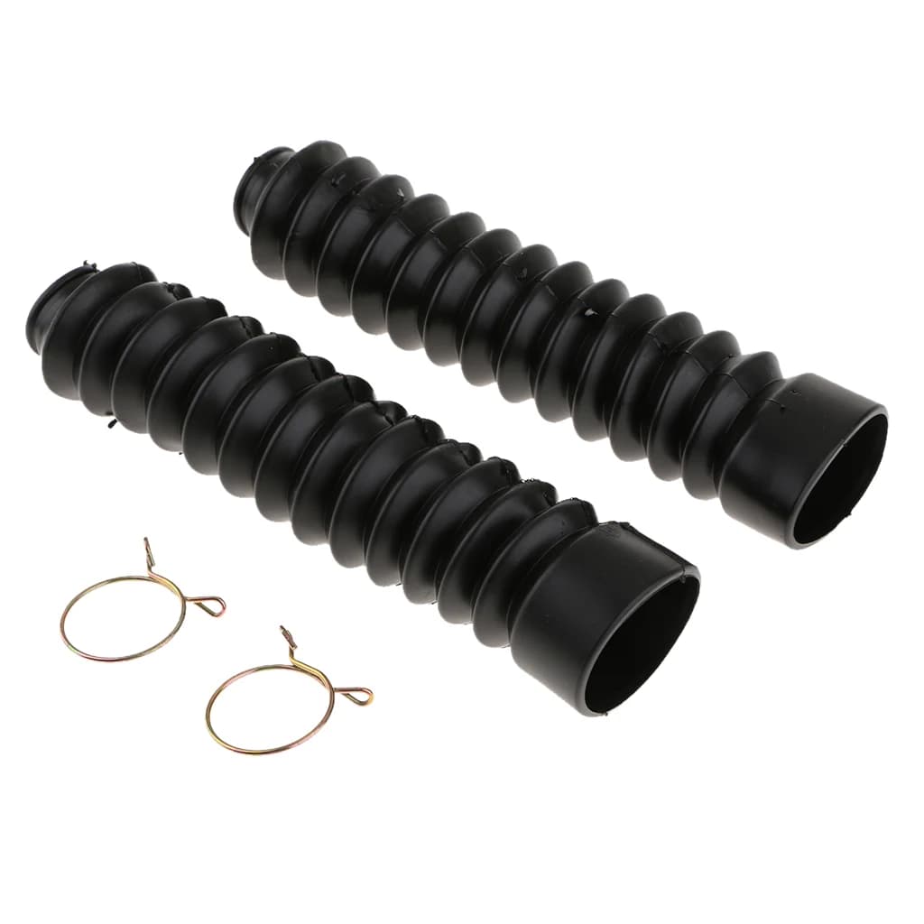 Motorcycle Rubber Front Fork Dust Cover Boots 205x42x30mm Black