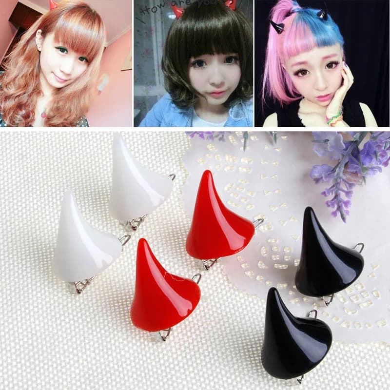 1 paio nuovo Stereo Devil Horn Ear Clip Halloween Cosplay Clip capelli tornante My11 21 Dropshipping