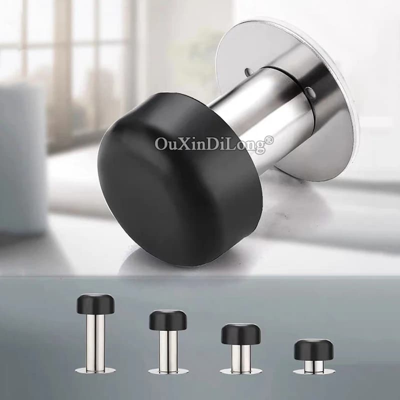 Brand New 2PCS 304 Stainless Steel Door Stopper Stop Mushroom Head Thicken Rubber Anti-collision Door Holder Catch Doorstops