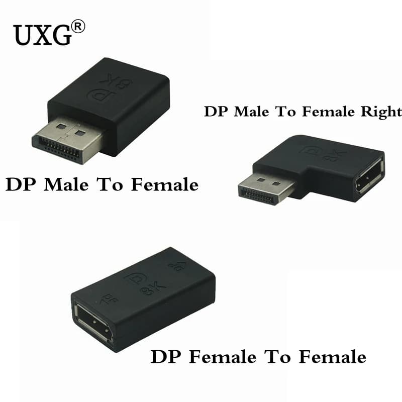 Adattatore Displayport adattatore DP ad angolo retto 4k/60Hz 2K/144Hz passa attraverso il convertitore Displayport 1.4 ad angolo di 90 gradi