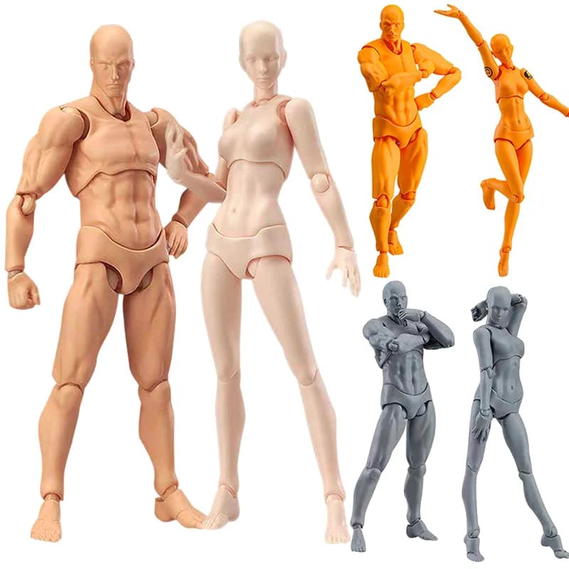 Artista Arte Pittura Anime Figura Schizzo Disegna Maschio Femmina Corpo Mobile Chan Joint Action Figure Giocattolo Modello Disegna Manichino
