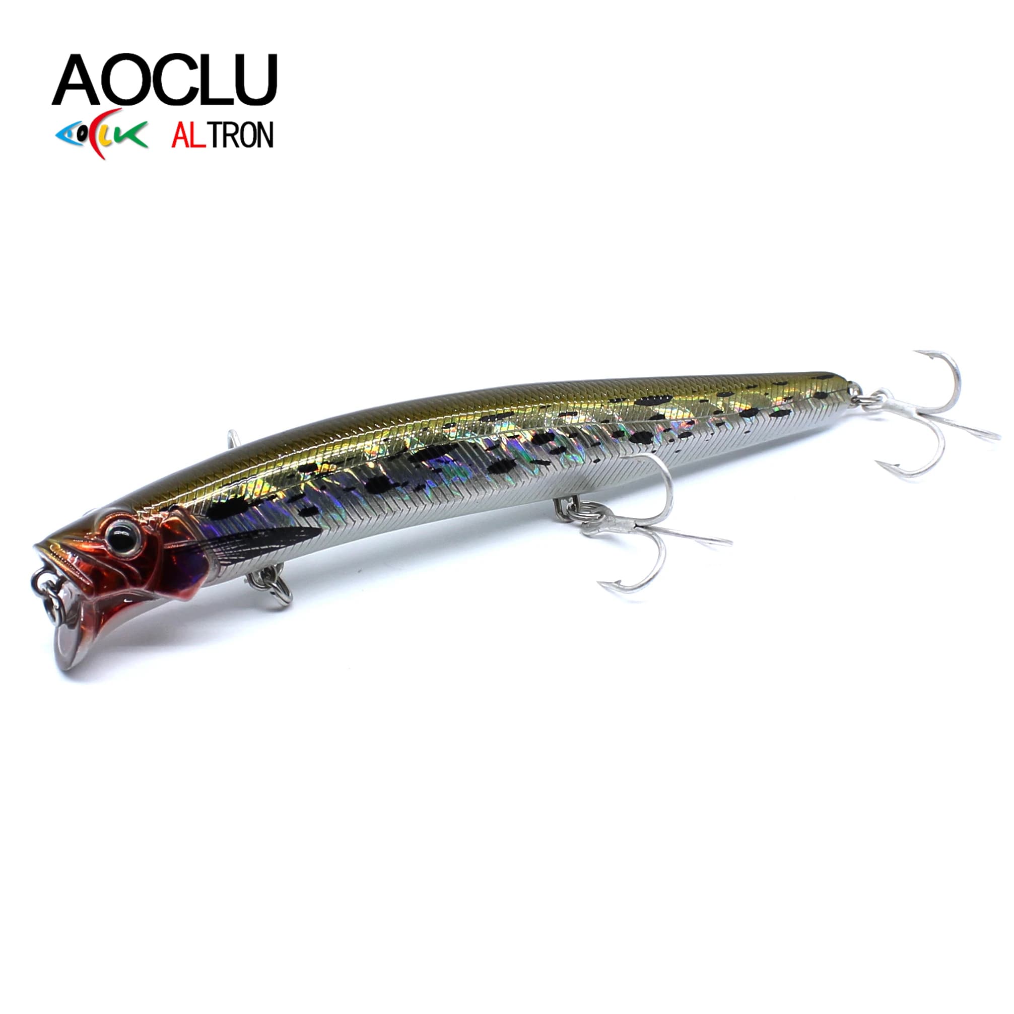 AOCLU Jerkbait Wobblers floats 13 cm 21 g hard bait Minnow Popper Fishing tank with magnet for long launch 4 # Hooks