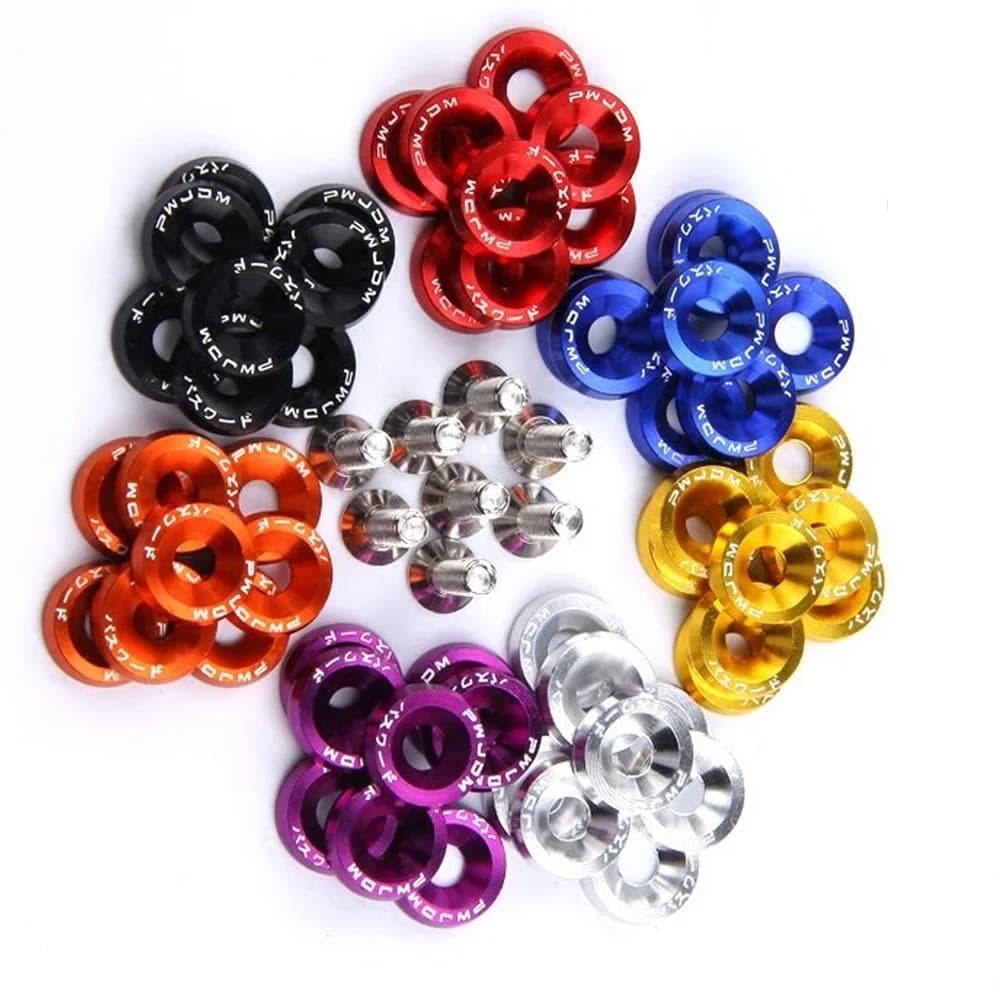 Universale 10PCS M6 Car Styling Modifica JDM Adesivo Adesivi Password Parafango Rondella Targa Bulloni Accessori Auto