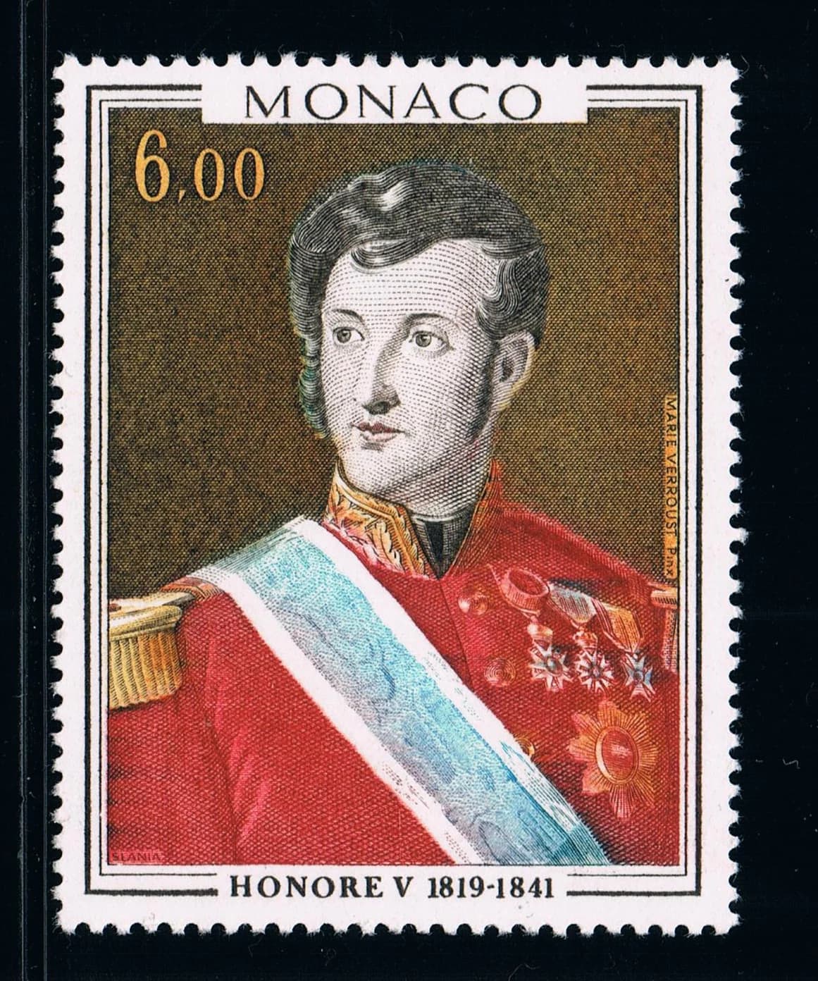 1Pcs/Set New Monaco Post Stamp 1977 Royal Figure Painting 10th Engraving Stamps MNH