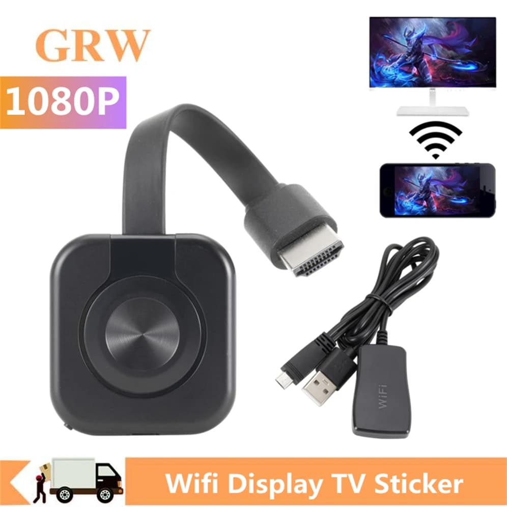 GRWIBEOU Wireless 1080p HDMI-compatibile TV Stick Ricevitore Display Wifi Per Miracast Schermo Specchio TV Dongle Supporto HDTV Per IOS