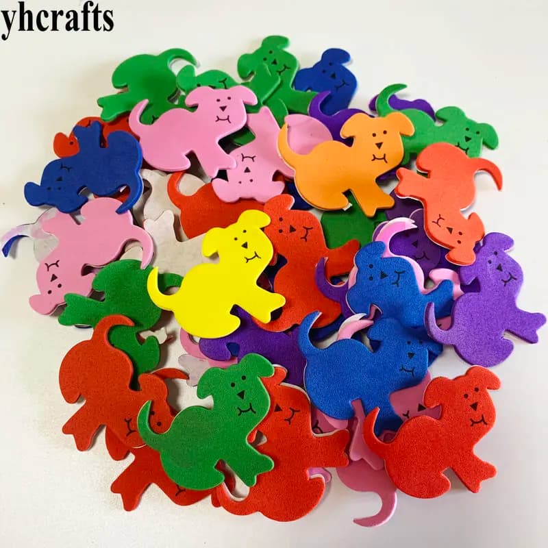 1bag/LOT.Mix Dog foam stickers,Kids DIY toy.Scrapbooking kit.Early learning educational toys kindergarten crafts.Activity items.