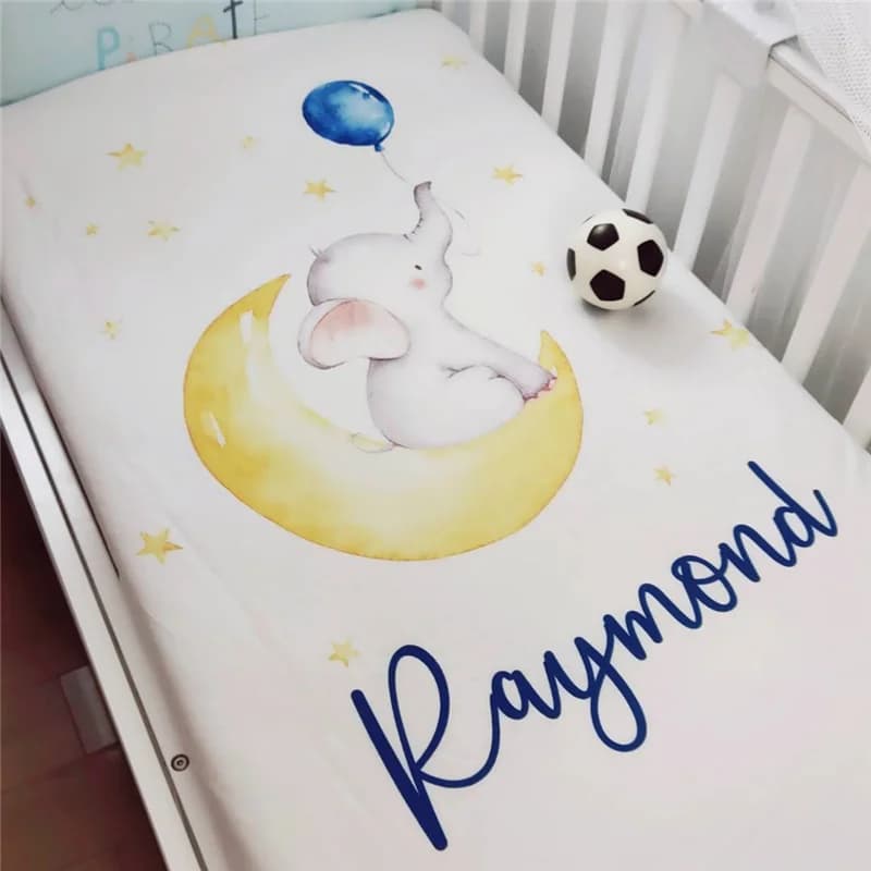 Personalized Standard Mini Babi Crib Bed Sheet With Corners Cover Customized Mattress DIY Set Baby Bed Linens Birthday Gift for Kids
