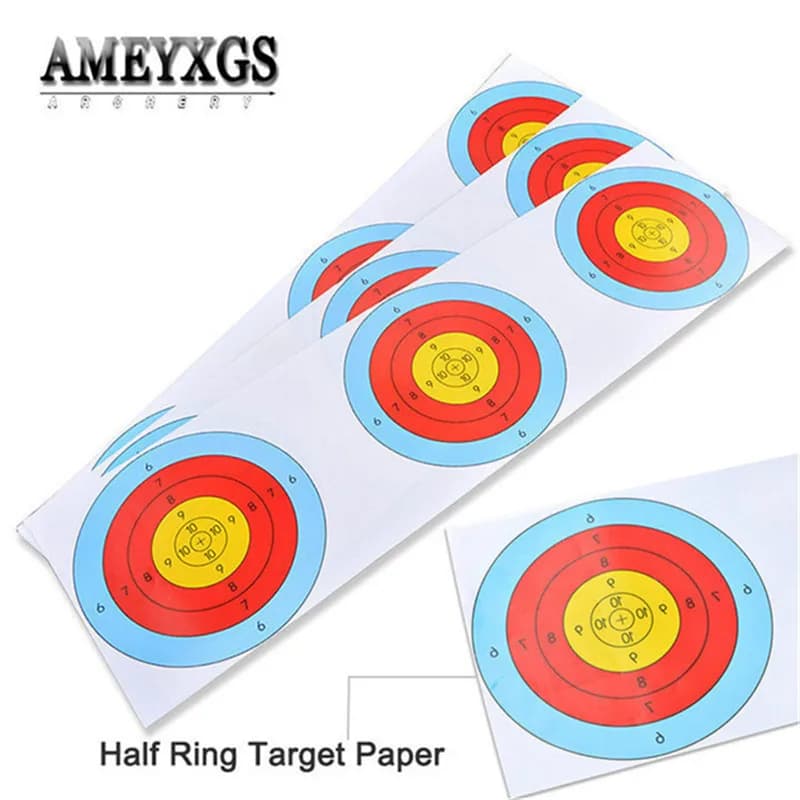 20 pz 16*58cm triplo bersaglio carta diametro 6cm 5 anello carte bersaglio per tiro con l'arco freccette catapulta tiro obiettivo accessori allenamento