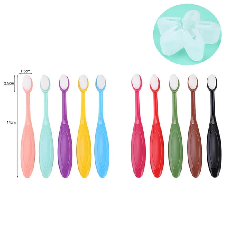 5 pcs/set small brushes for smooth mixing paint brushes with rainbow design soft portable toothbrush and tool plugs for ink application