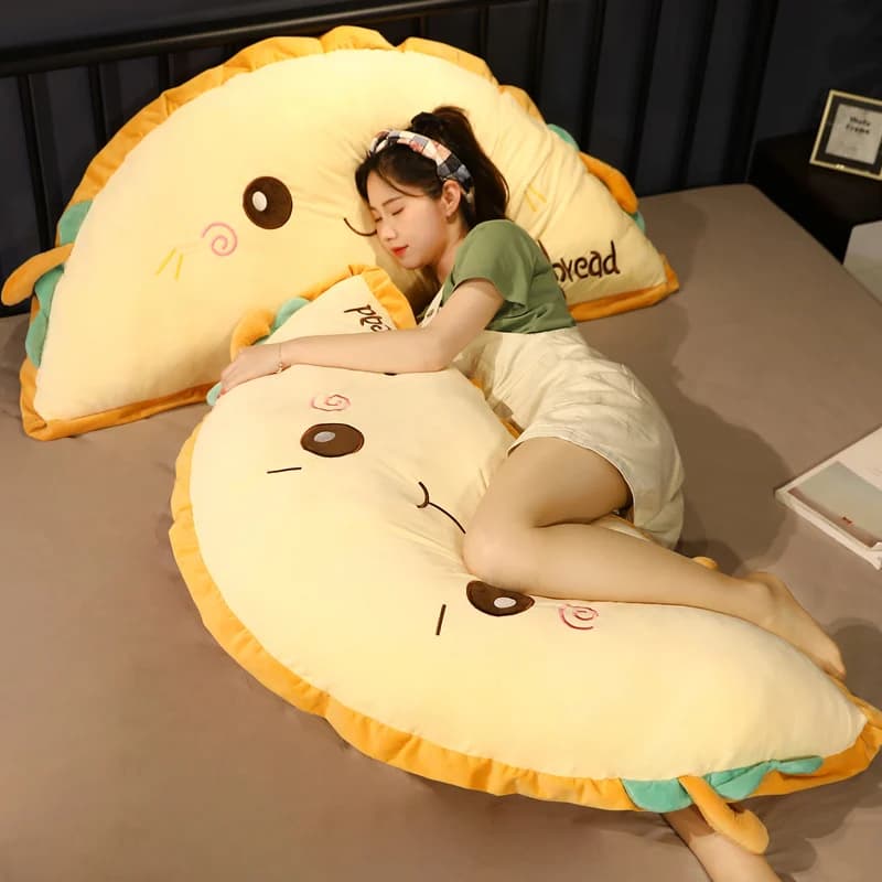 Cibo semicerchio Toast Cake peluche pane carino bambola farcita pelo morbido cuscino per dormire divano letto cuscino regalo di compleanno creativo 95cm