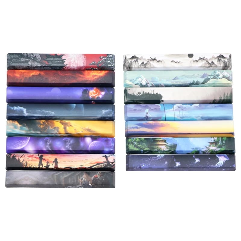 1pc PBT Dye Subbed Barra spaziatrice Tappo chiave per MX Switch Tastiera meccanica Profilo OEM 6.25U 6.25X FAI DA TE Barra spaziatrice Keycap