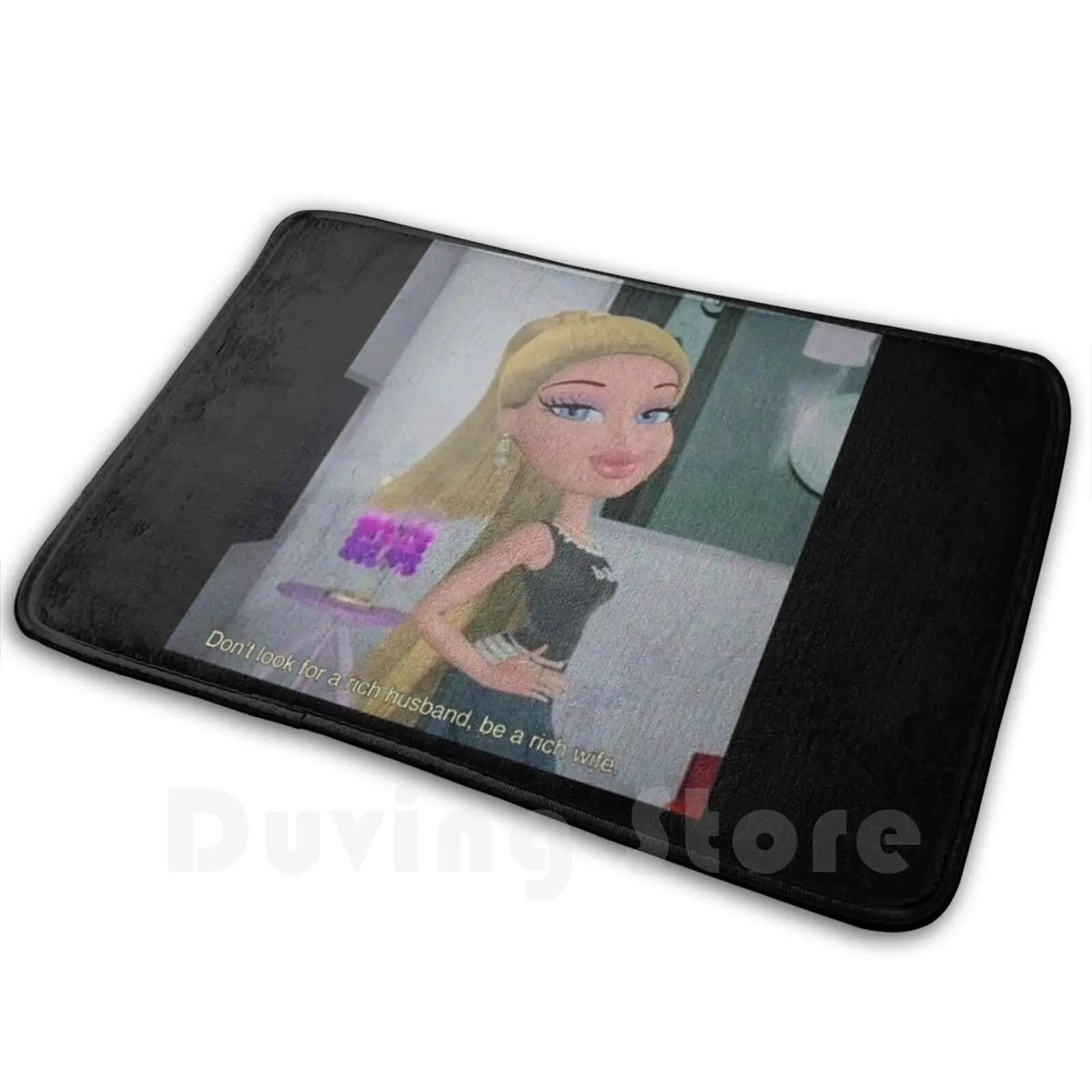 Dont Look For A Rich Husband , Be A Rich Wife Bratz Design Carpet Mat Rug Cushion Soft Non-Slip Bratz Edits Fashion