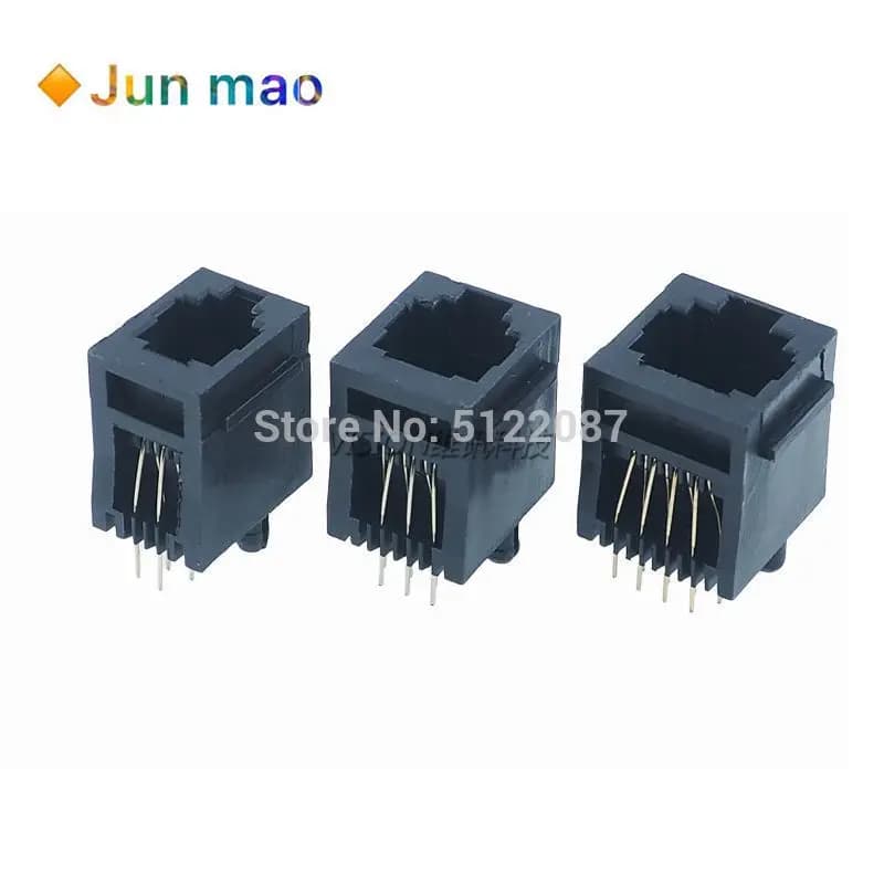 10pcs RJ11 Presa 52-6P6C 4P4C 8P8C Sedile RJ12 Telefono Martinetti Femminile Testa Di Cristallo Socke 180 gradi in Verticale 6P6C Telefono connettore