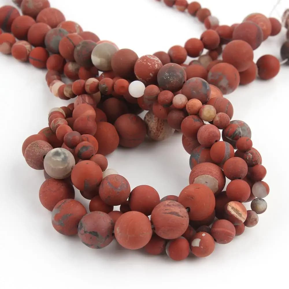 AAA Natural Matte Red Stone Jaspers Beads perline distanziatrici allentate per gioielli che fanno braccialetto collana fai da te 15 pollici 4/6/8/10/12mm