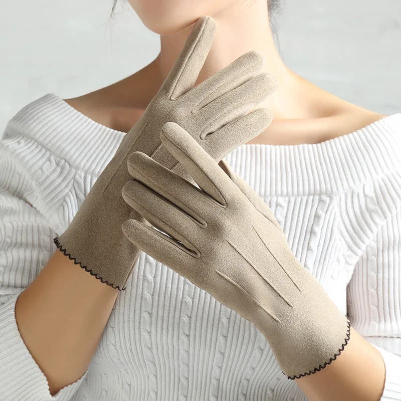 Guanti da donna invernali per tenere al caldo il touch screen, in pile sottile, alla moda, eleganti, solidi, per esterni, da ciclismo, antivento, non gonfiati