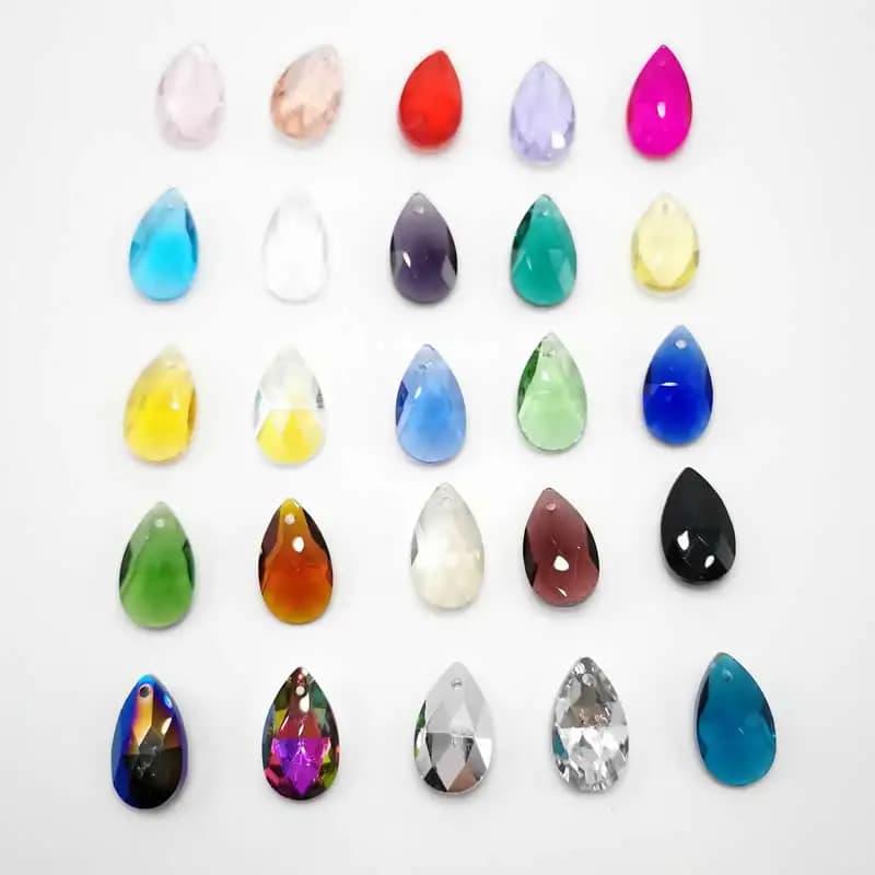 Wholesale Lots Faceted Hole Crystal Glass Rhinestones Teardrop Loose Beads Jewelry Beads Accessories 8X12/10X14m