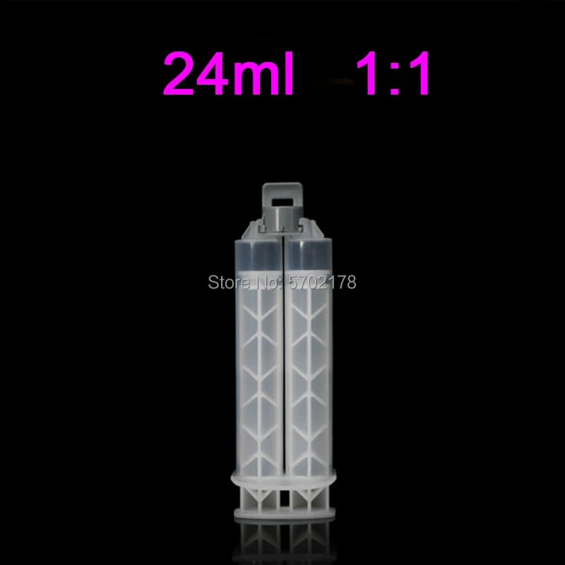 10 pcs New type AB glue epoxy gun cartridge 24 ml manual syringe 1:1 plastic bottle mixing with resin mixer static mixing nozzle
