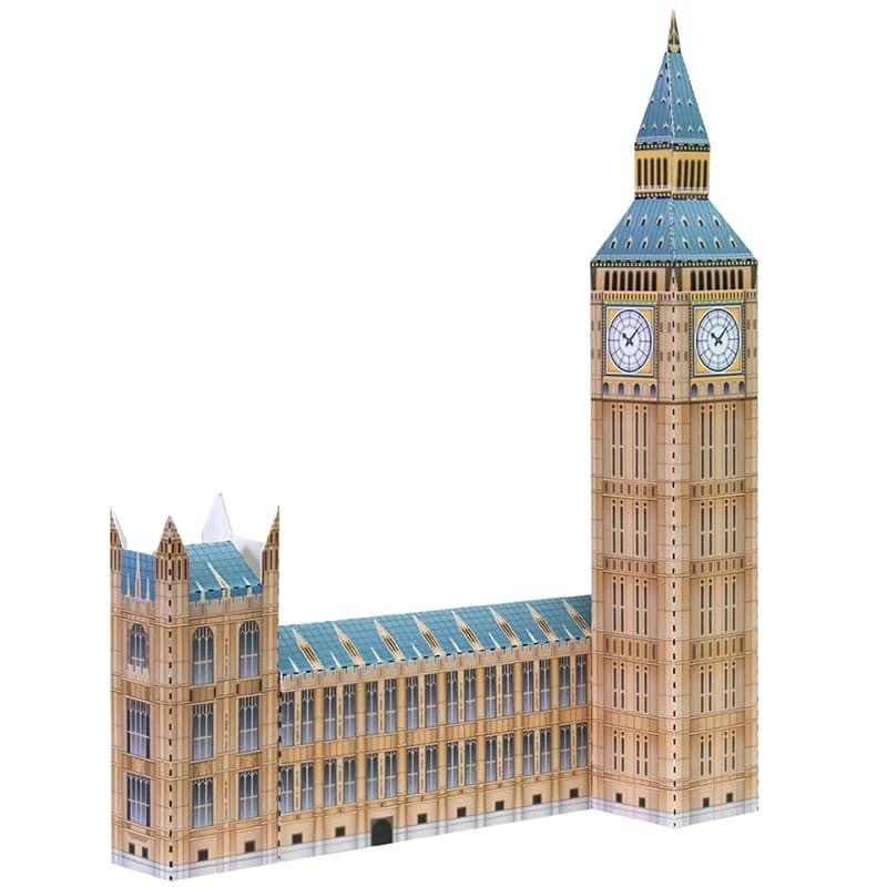 United Kingdom Big Ben Elizabeth Tower Mini 3D Paper Model House Papercraft DIY Origami Building Kids Adult Craft Toys QD-132