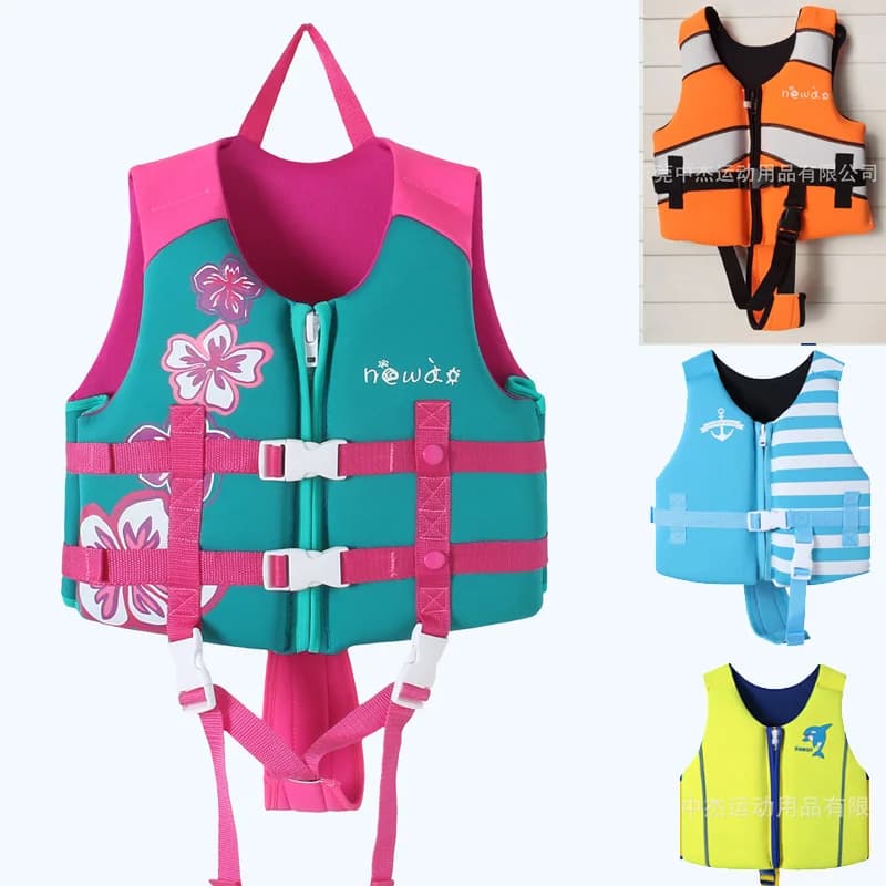 Giacca da nuoto per bambini Giubbotto salvagente di sicurezza in neoprene Sport acquatici Kayak Canottaggio Nuoto Costume da bagno alla deriva Costumi da bagno Costumi da bagno