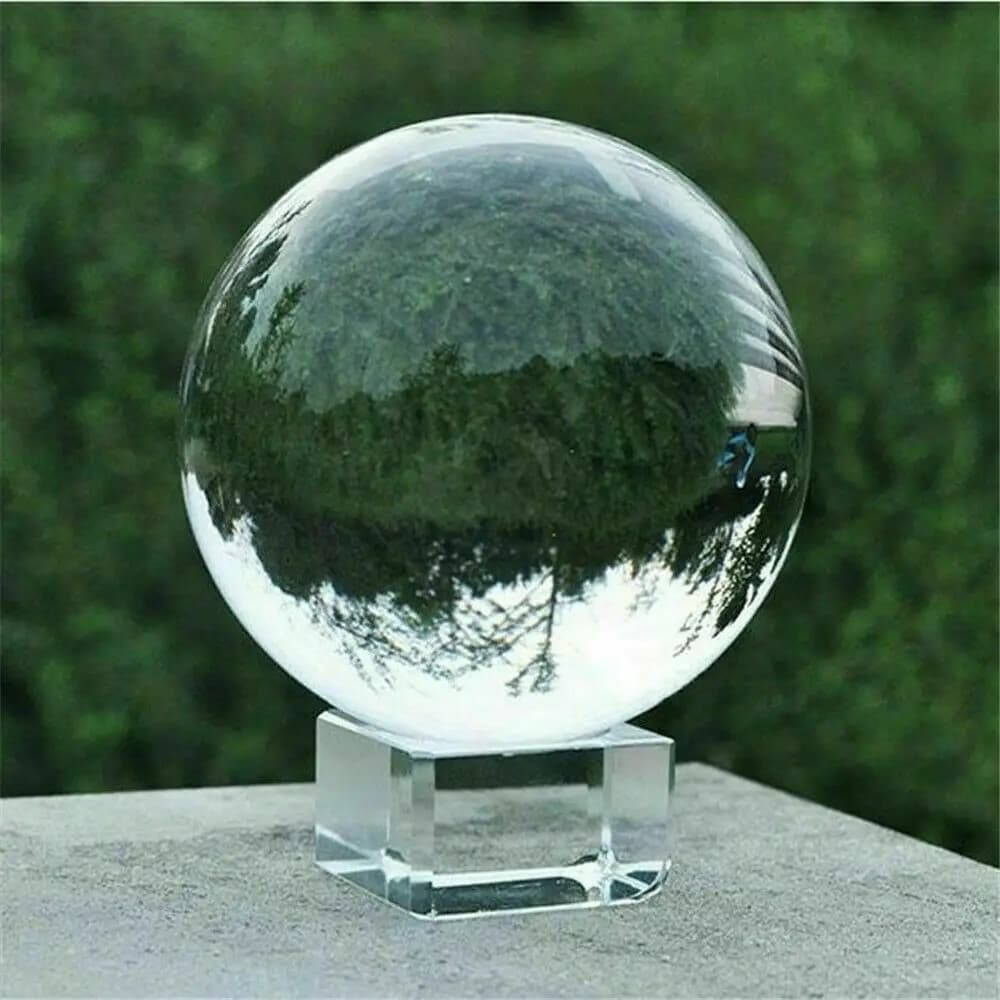 60/80mm K9 Crystal Clear Fotografia Sfera di cristallo Sfera Decorazione Lente Foto + Supporto