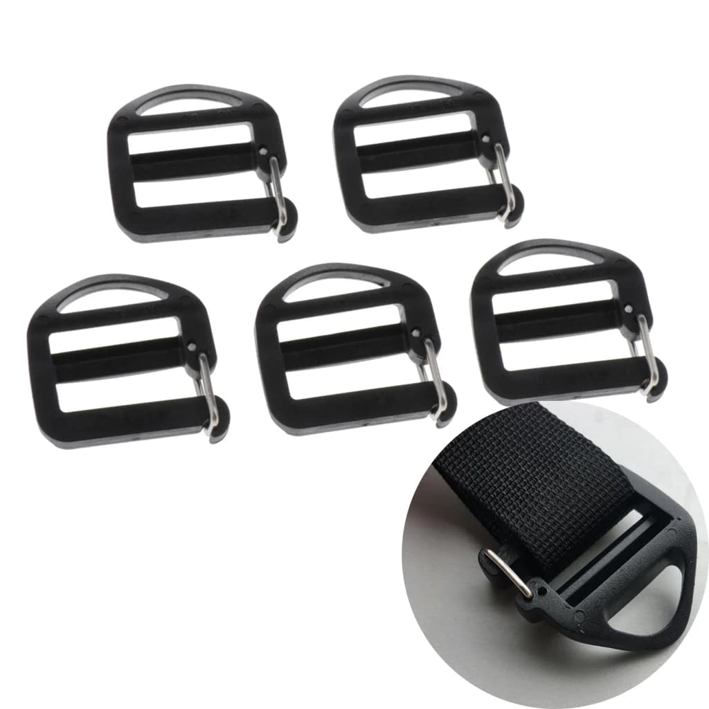 2/5 pezzi scala blocco cursore zaino cinghie di fissaggio tessitura fibbia per abbigliamento cinture 2 cm campeggio esterno escursionismo accessori
