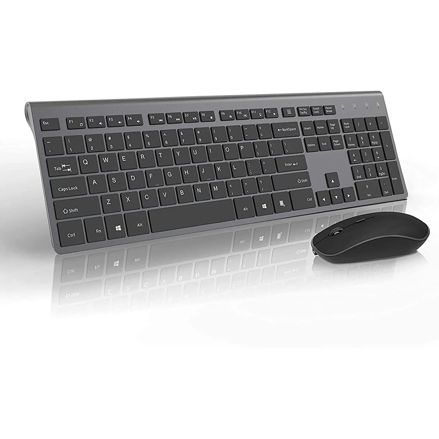 2.4G Full Size 2.4G Rechargeable Wireless Keyboard Ergonomic and Compact Slim Design for Laptop, PC, Desktop, Computer, Window