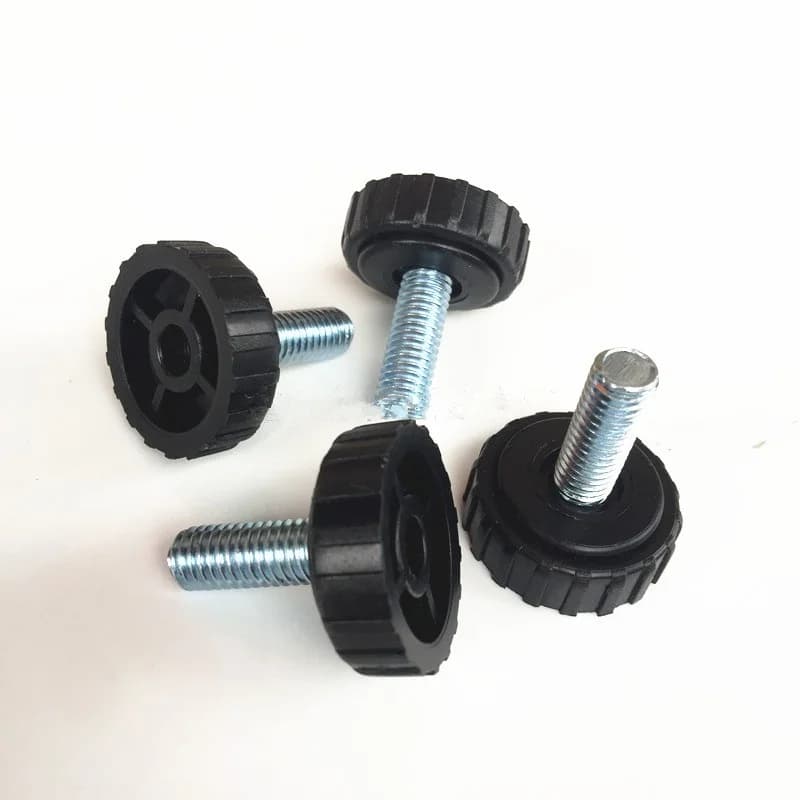 M8 M6 tappetino per ripiano regolabile in altezza mobili in plastica nera bullone regolabile piedini per sedia livello protezione per pavimento Pad per gambe