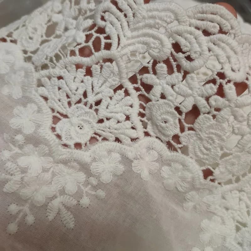 2/5/10yards 20cm bianco/beige cotone pizzo Trim cotone floreale ricamato panno bambola di pizzo vestito biancheria intima Costume fai da te Craft X231