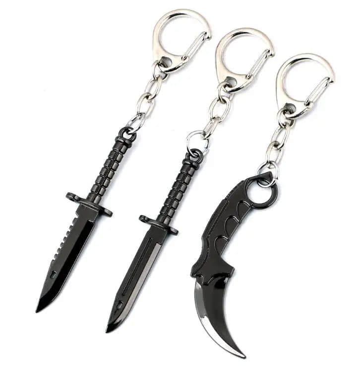 Portachiavi a forma di coltello del gioco CS:GO, portachiavi Karambit per uomo, portachiavi CS:GO M9, portachiavi a forma di coltello a farfalla CSGO.
