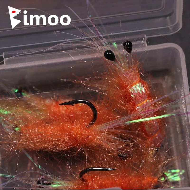 4 pezzi # 6 gamberetti di colore arancione pesca a mosca gamberetti artificiali esche per gamberi