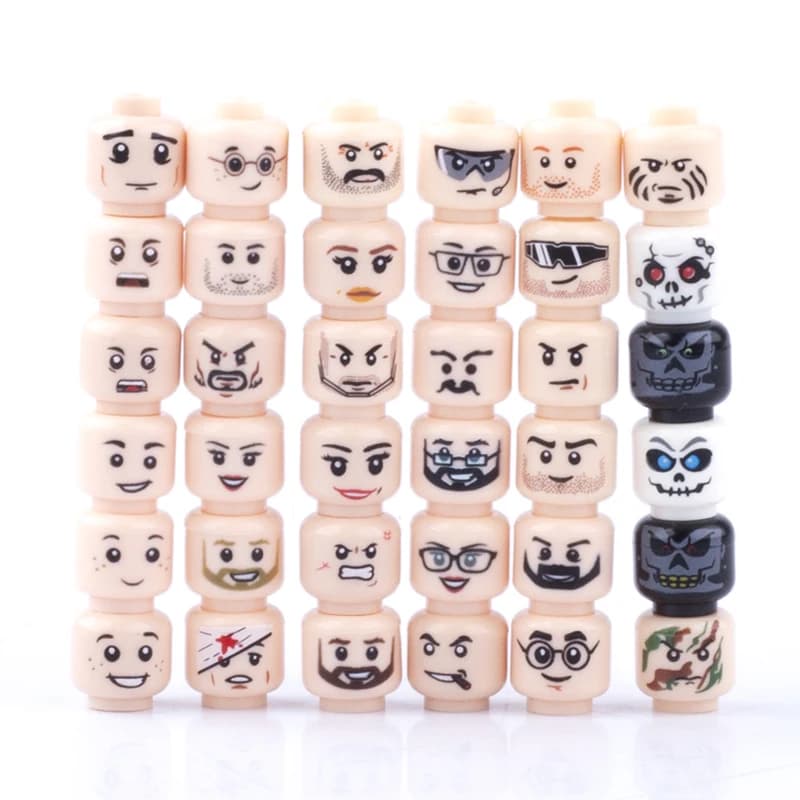 Militare WW2 Soldati dell'esercito Parti Figure Building Blocks Mini Face Heads Accessori Body Building Blocks Giocattoli per bambini