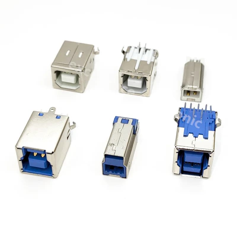 10 pz USB 2.0/3.0 Tipo B Spina Femmina Martinetti USB-B Ad Angolo Retto AF Presa di Interfaccia Della Stampante di Saldatura Connettore PCB